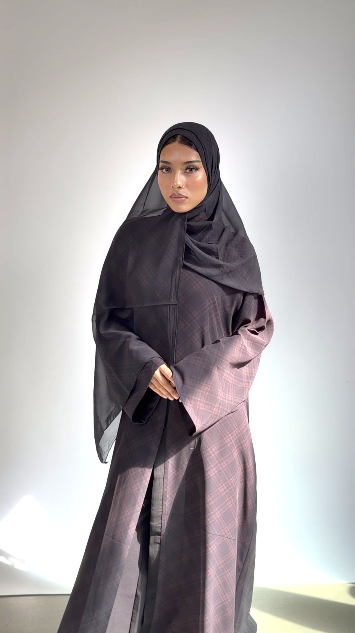 The Espresso Tartan Abaya