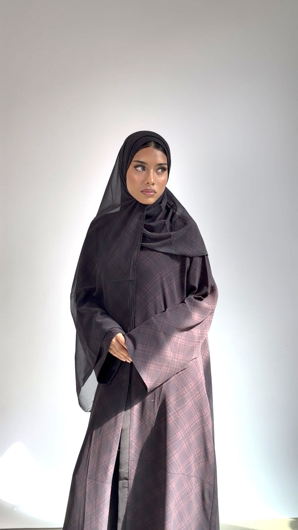 The Espresso Tartan Abaya