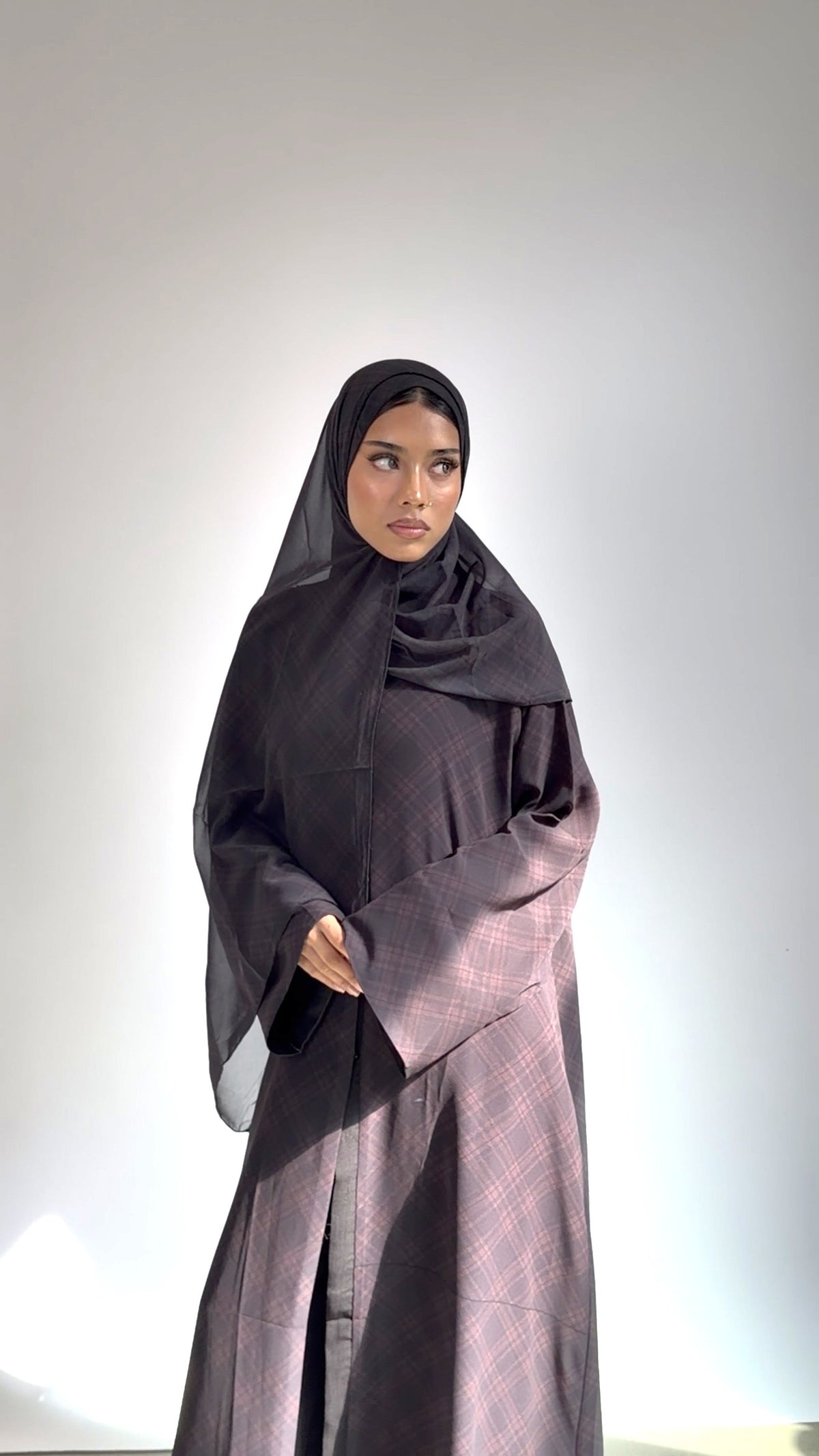 The Espresso Tartan Abaya