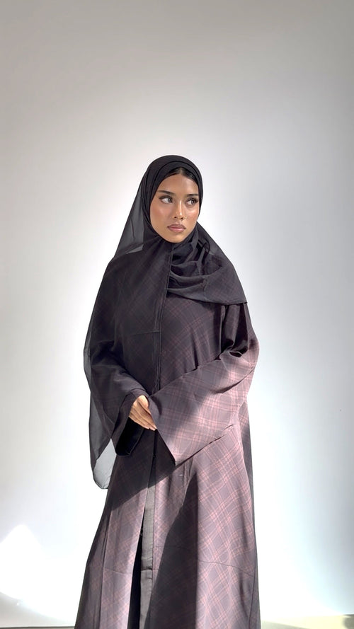 The Espresso Tartan Abaya