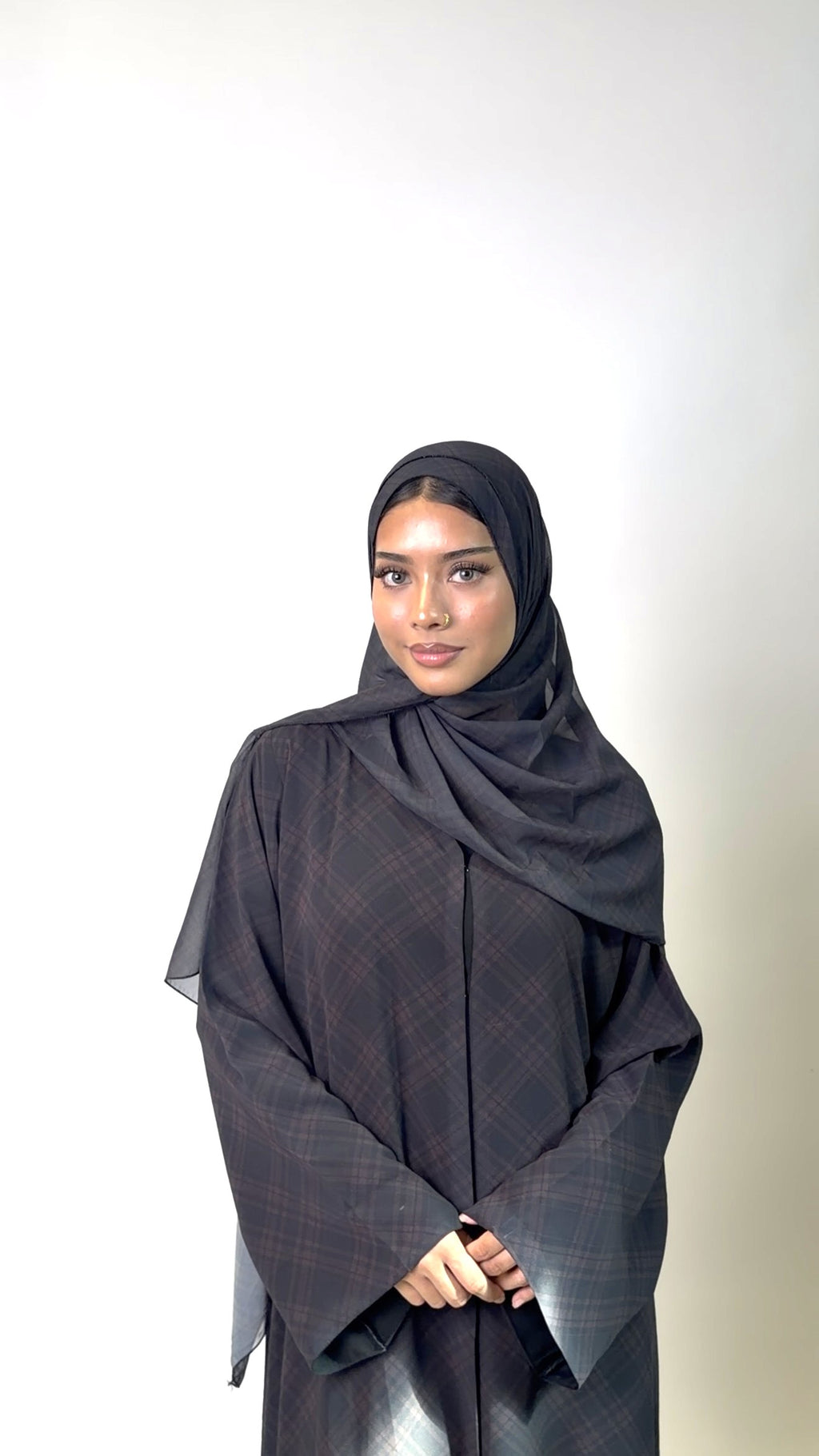 The Espresso Tartan Abaya