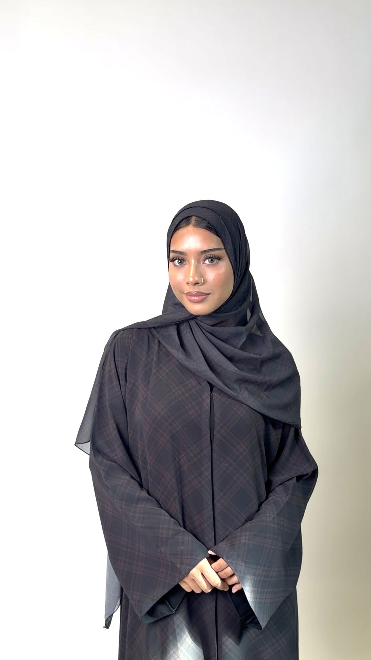 The Espresso Tartan Abaya