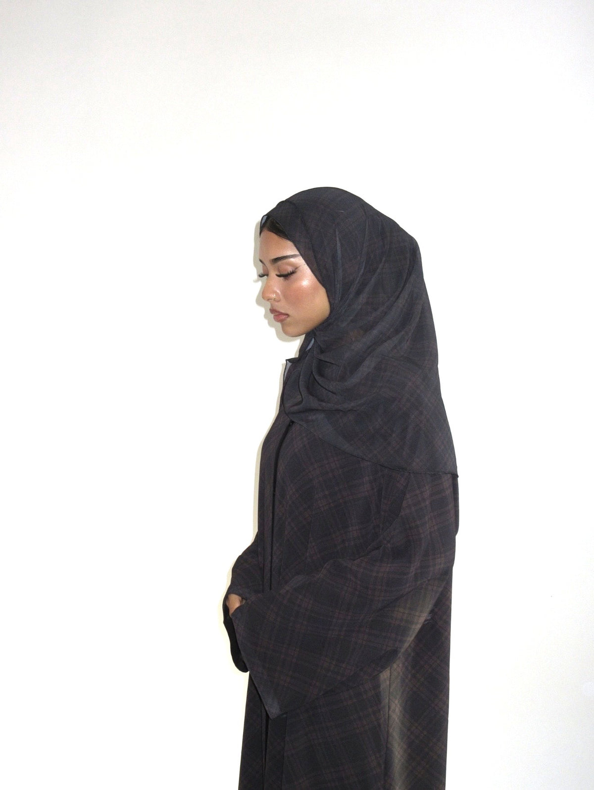 The Espresso Tartan Abaya