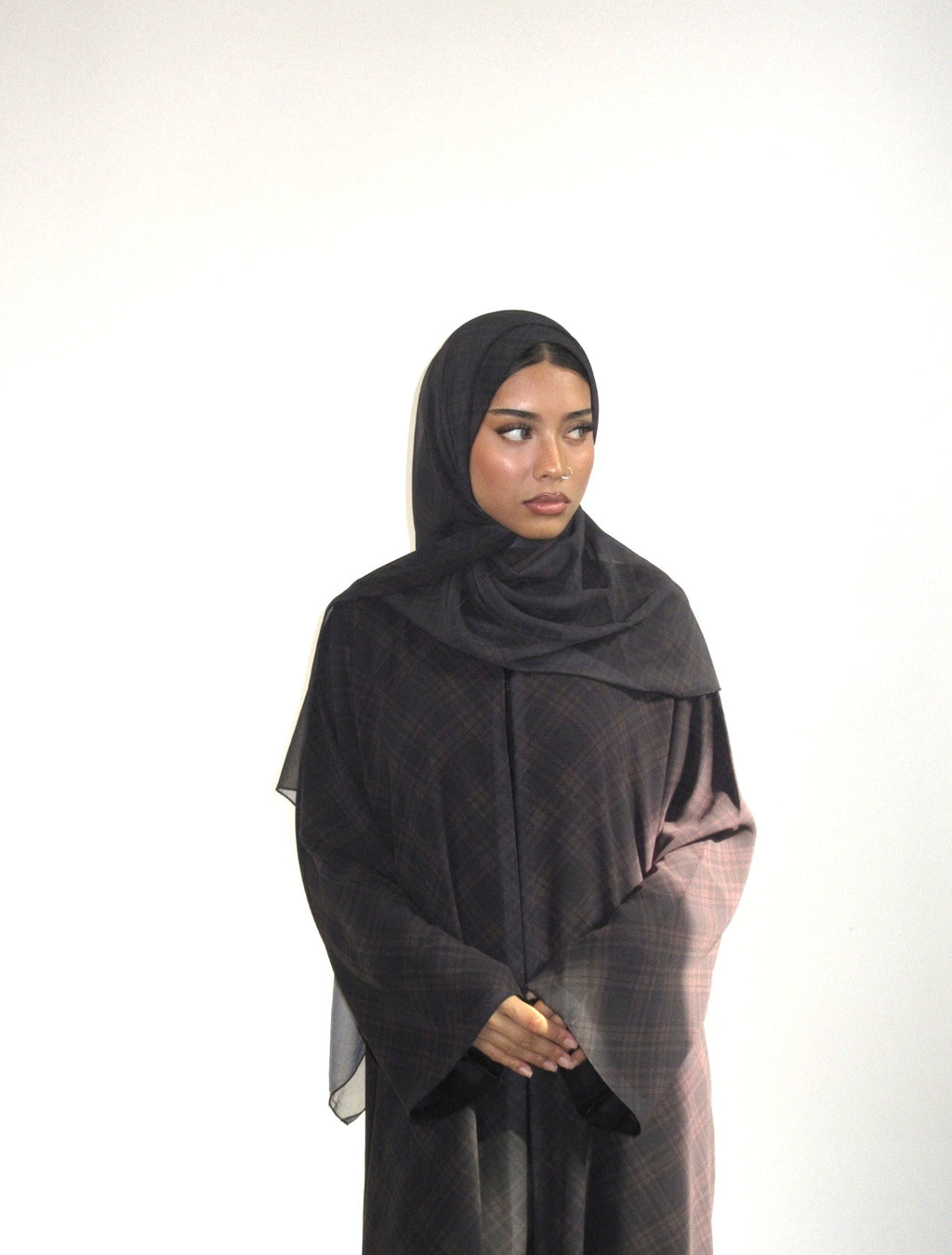The Espresso Tartan Abaya
